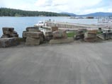 Material unloaded and waiting for the barge