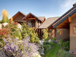 Natural boulder and garden bedding