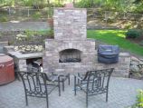 Outdoor fireplace, BBQ, and paver patio
