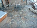 Flagstone patio and hot tub