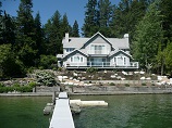 Full view of landscaped hill from the dock
