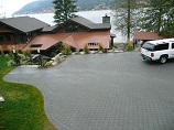 Stone paver parking lot and driveway