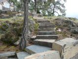 Rock steps and pathway lighting