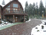 European stone paver driveway