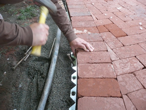 Border pavers and edging restraint.