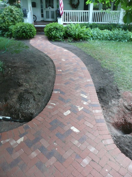 Finished walkway after a final round of compaction.