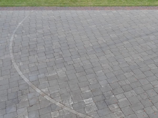 Closer look at the finished 3-point line