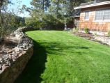 Two-sided, drystacked rock wall built from native stone