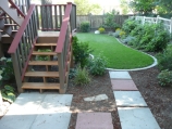 Hydrapressed slab walkway on South Hill home
