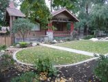 Front yard with paver edging and walkway