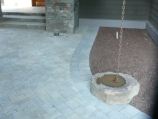 Front entry gray paver patio