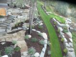 Flagtone walking paths with stone stairway